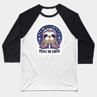 Peace On Earth Sloth Baseball T-Shirt